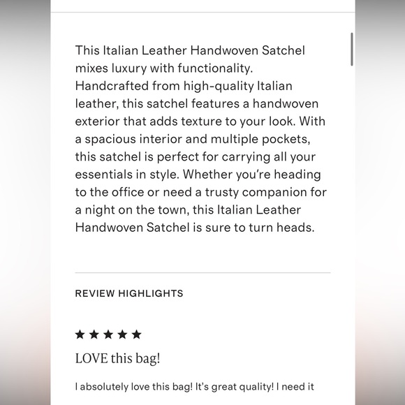 Quince Italian Leather HandWoven Tan Tote Bag in Toupee - Picture 9 of 15